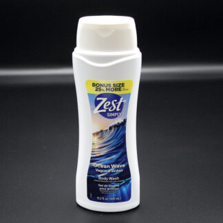 a bottle of zest brand body wash, ocean scent